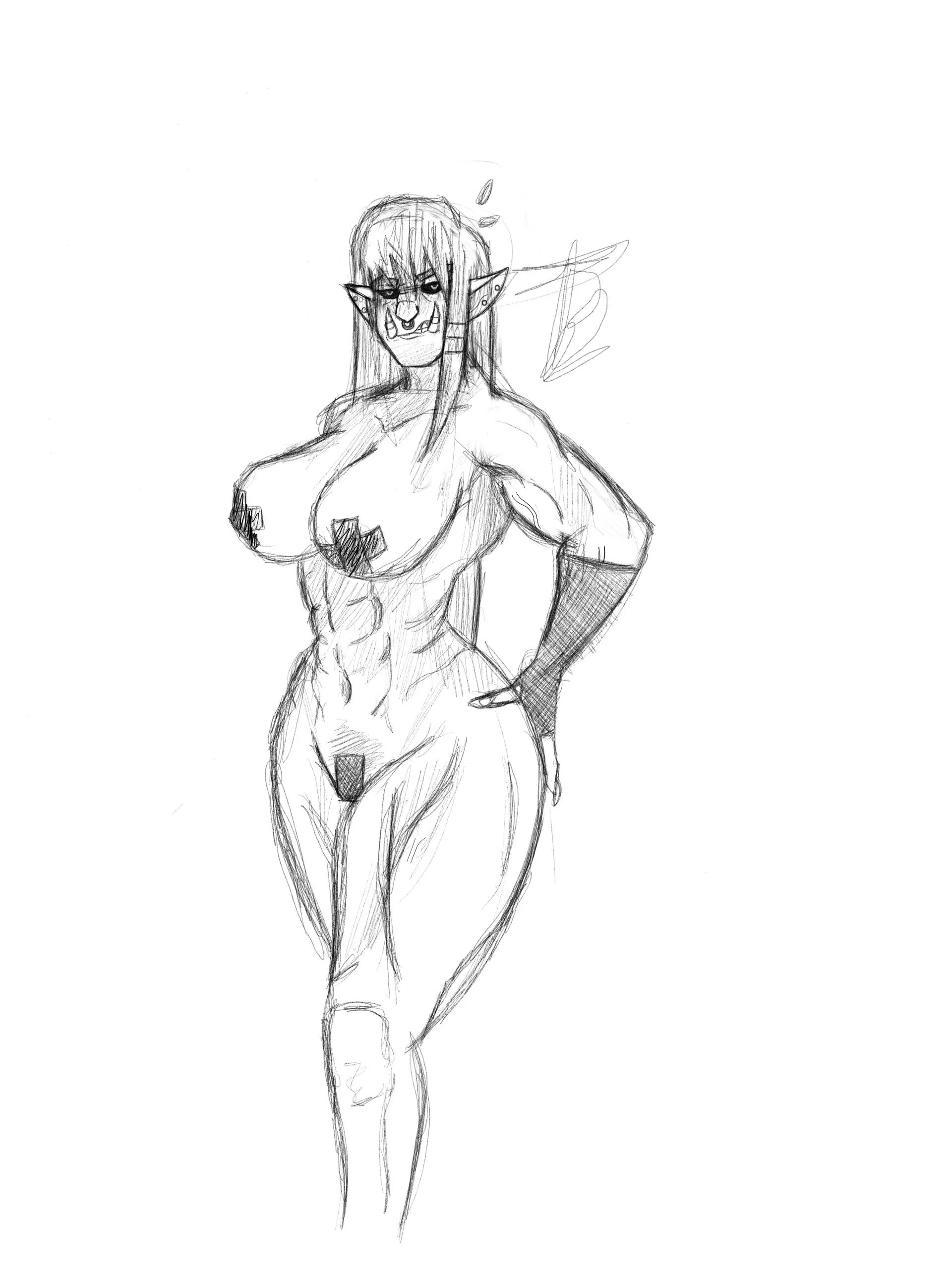 BEEG orc lady by me (@Kerfuffles_is_neat)