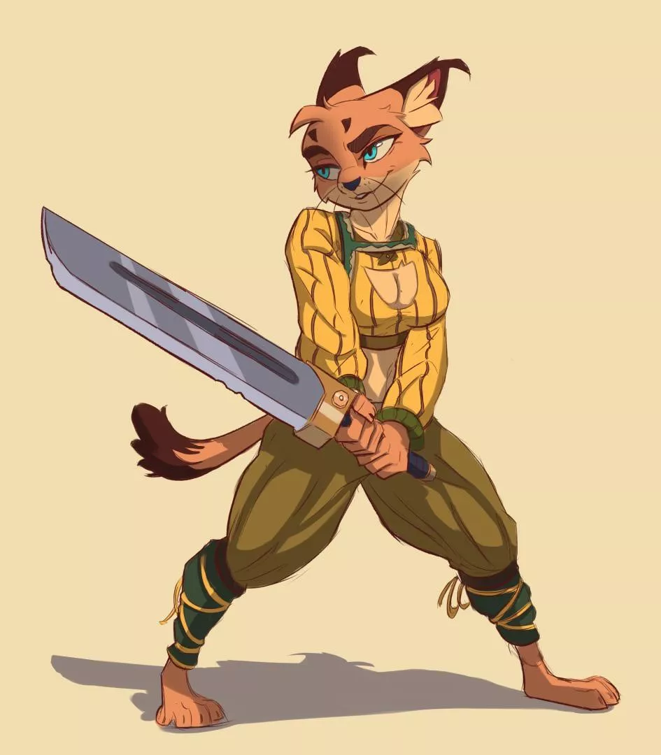 Big floppa with the big sword ~ Art by me 🍪