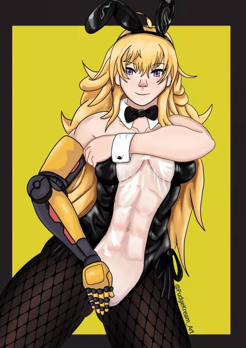 Blake is gonna get a surprise when she comes home. [Yang see through bunnysuit by me]