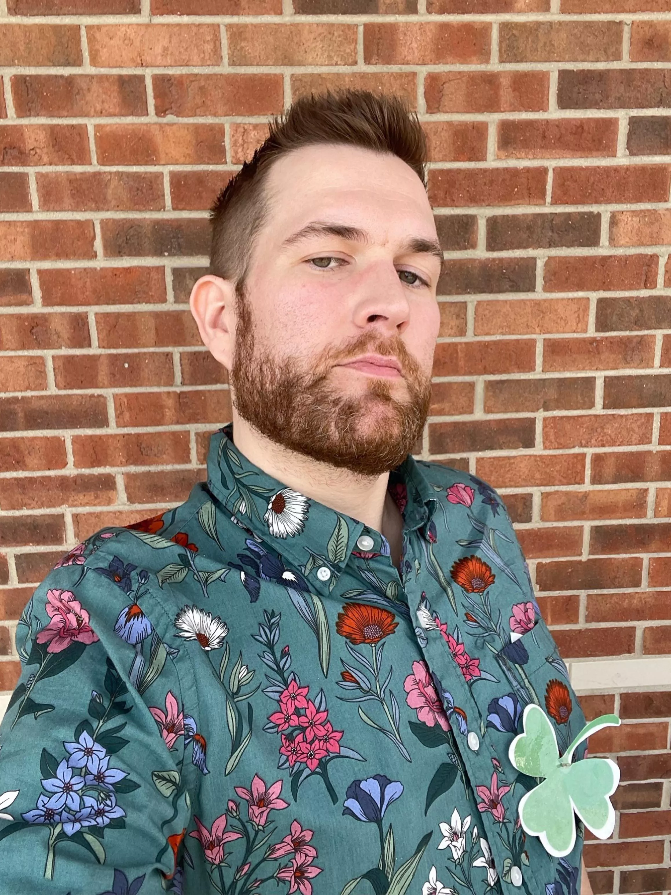 Botanical prints are in. Yes this was St. Patrick’s day.