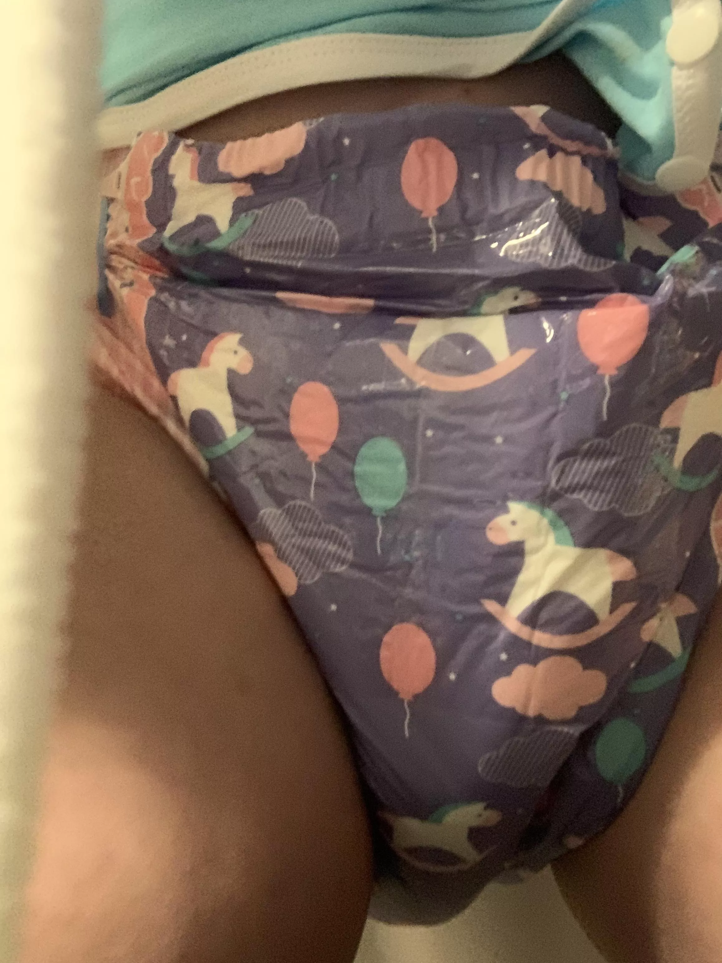 Bought 1 blue and 1 pink onesie to match the balloons on my favorite diapers 💖