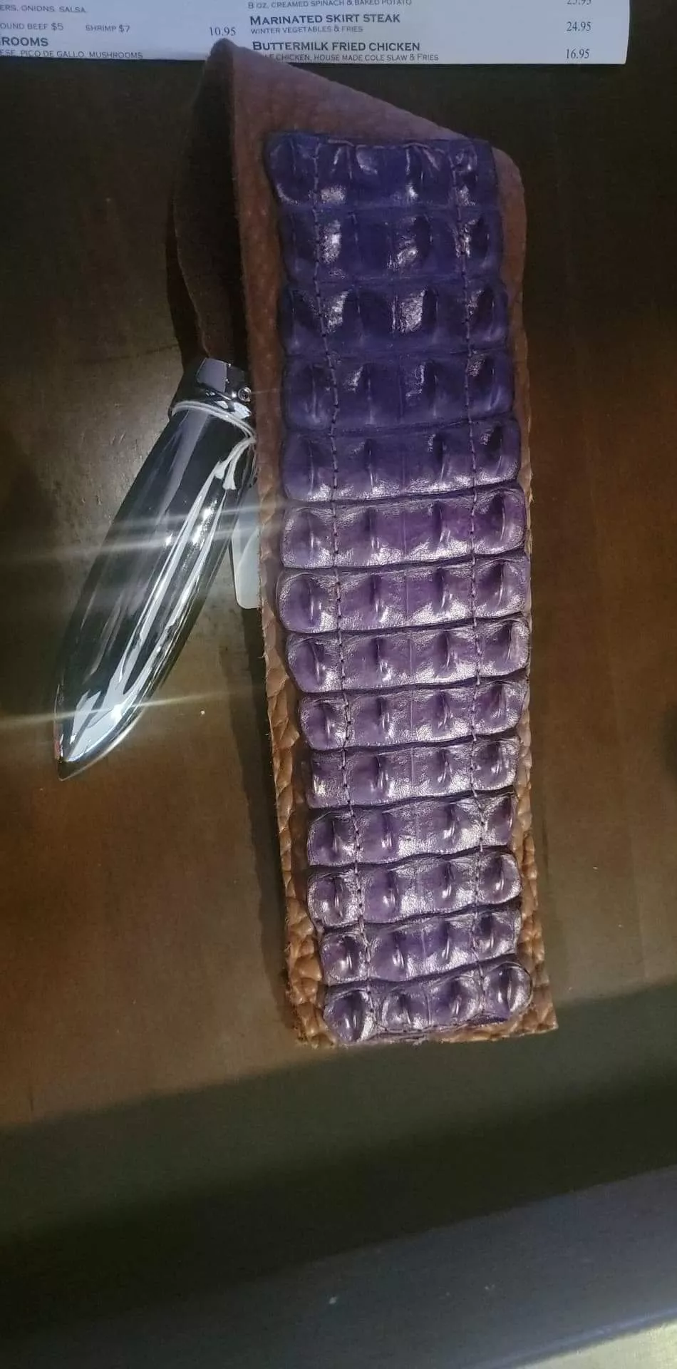 bought this beautiful buffalo🐃 and crocodile🐊 leather paddle last weekend at Exxxotica in Chicago and I love it!