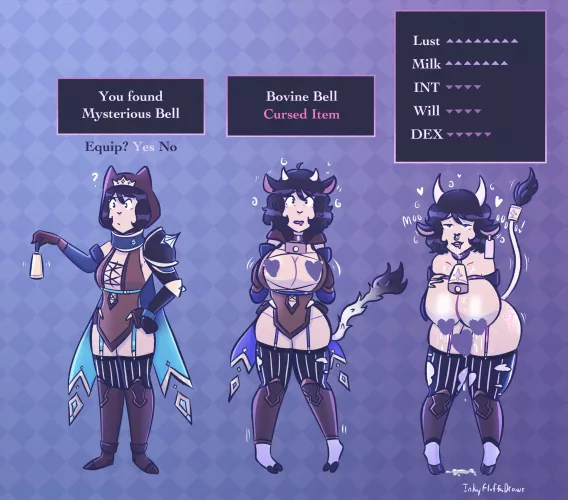 Bovine Bell by Inkyfluffdraws (Catgirl to Cowgirl)