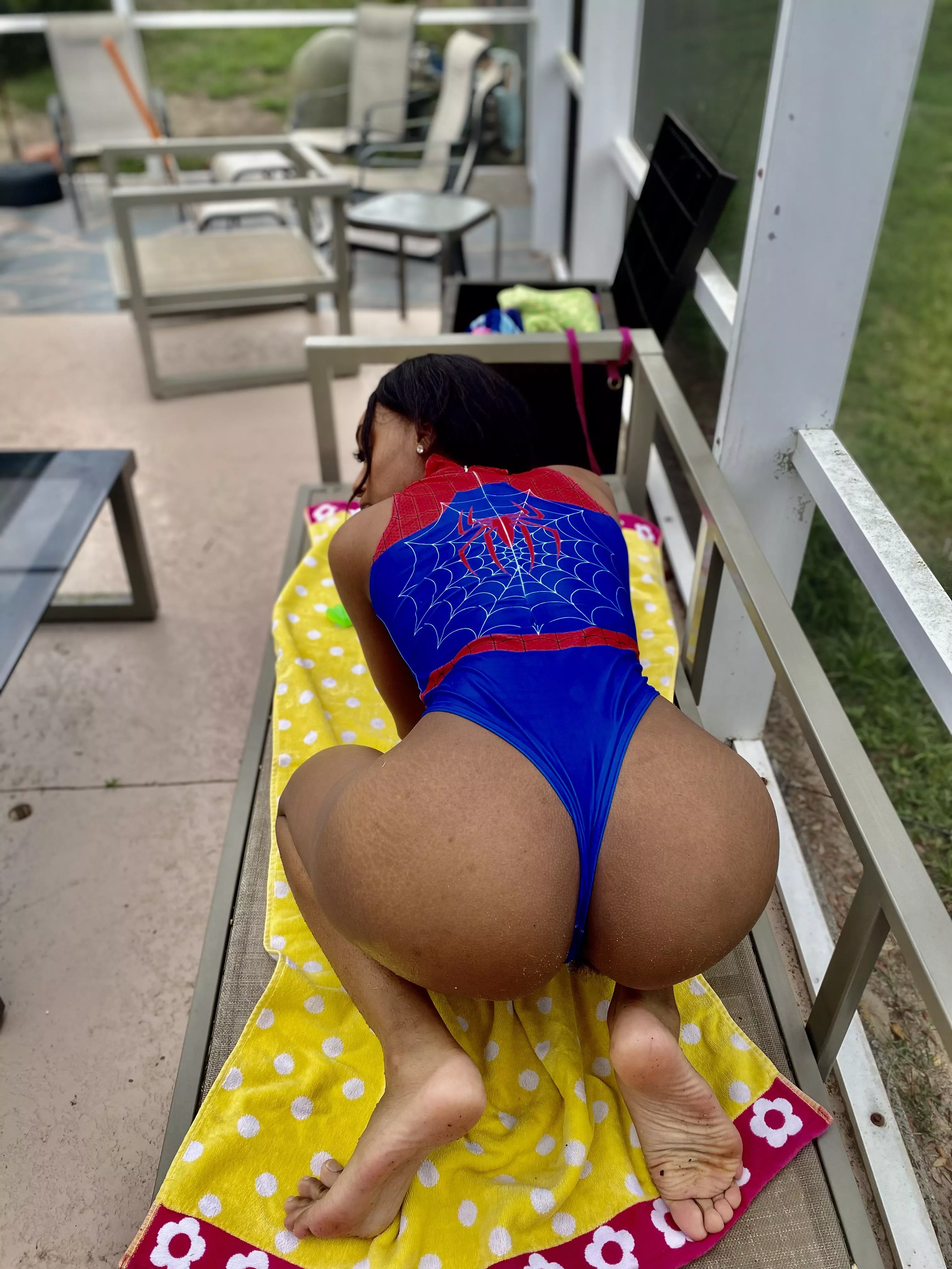 Can I get some of your webbing on my ass? Can I get some of your webbing on my ass?