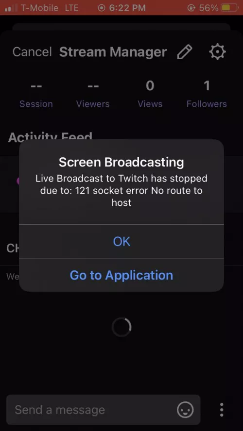Can someone help me every time I try to livestream on twitch this pops up