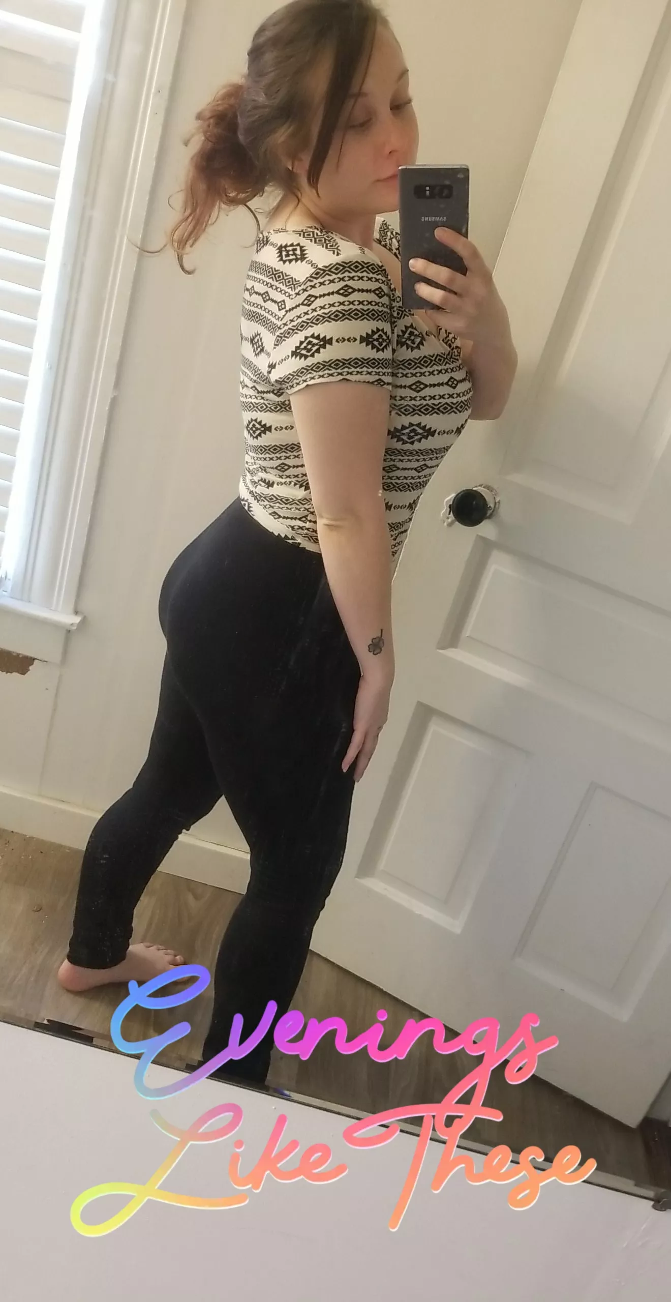 Can you imagine what it looks like busting out of these leggings?