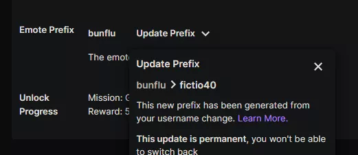 Can't update my prefix because my browser cuts off the confirmation button no matter what I do? Any suggestions?
