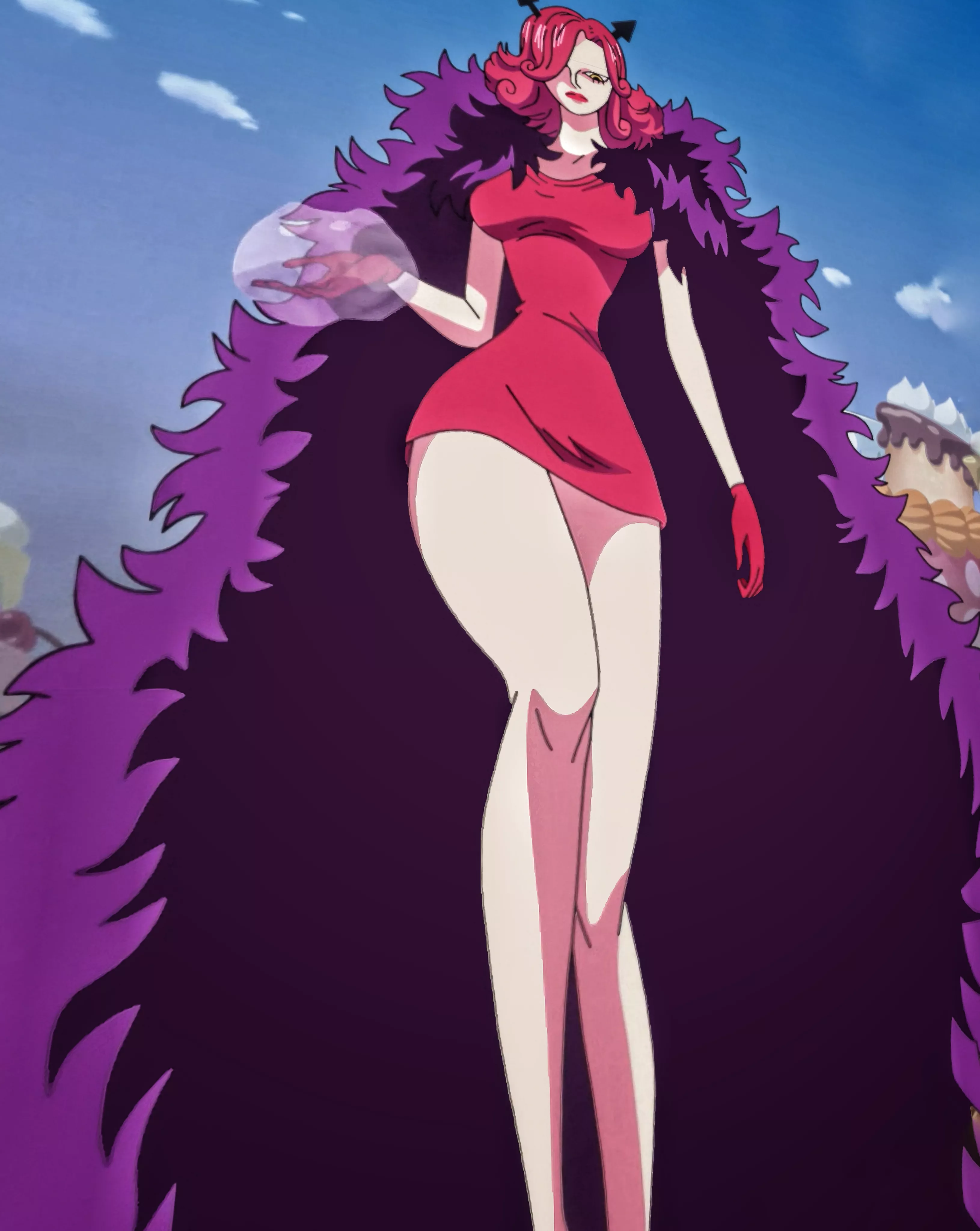 Changed the perspective a bit so that it looks like she's looking down at you, how'd it go?