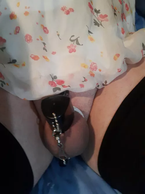 Chastity broke so I was made a makeshift new one to keep me locked for tonight's escapades