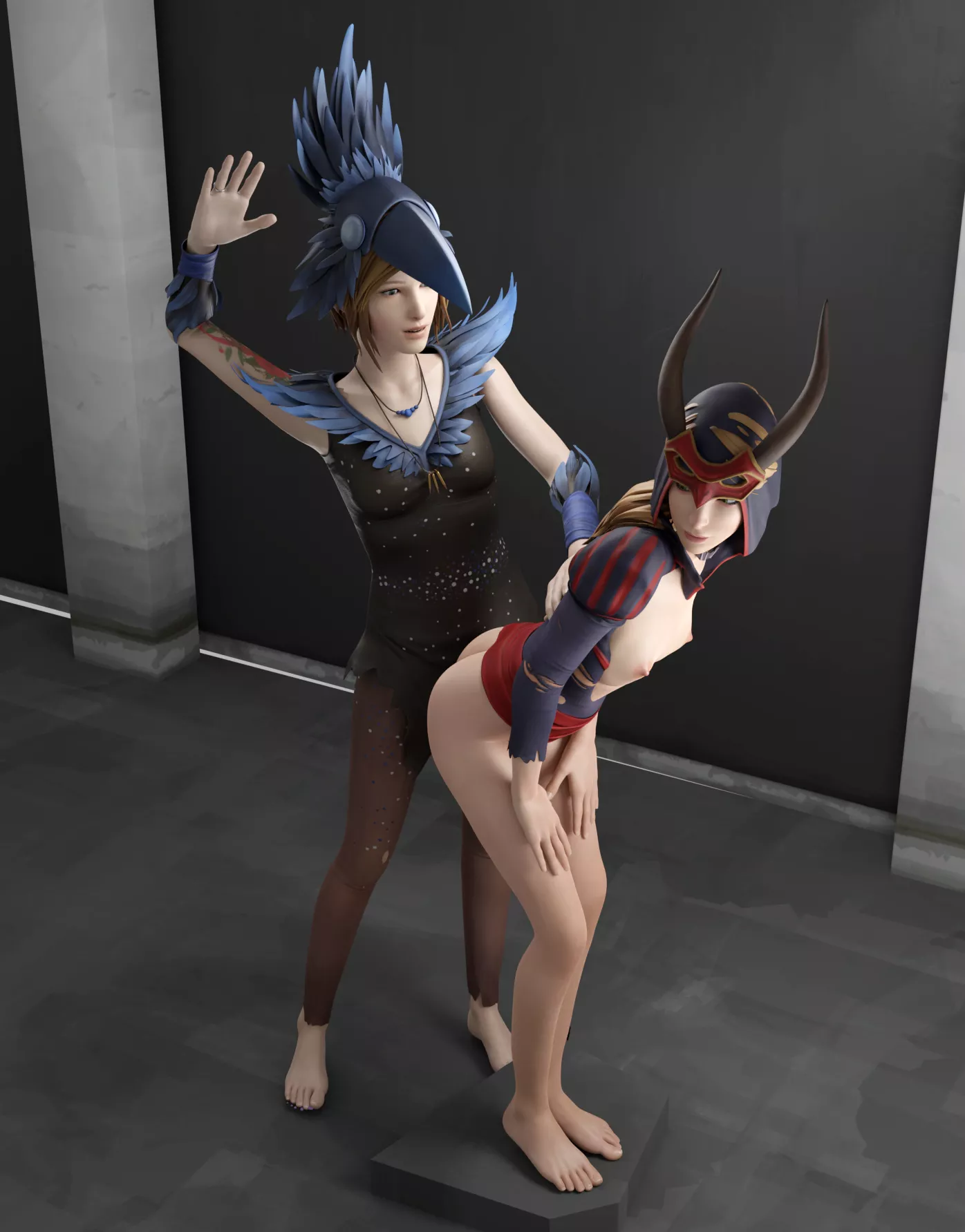 Chloe Price Spanking Rachel Amber On-Stage (Kinkfield)