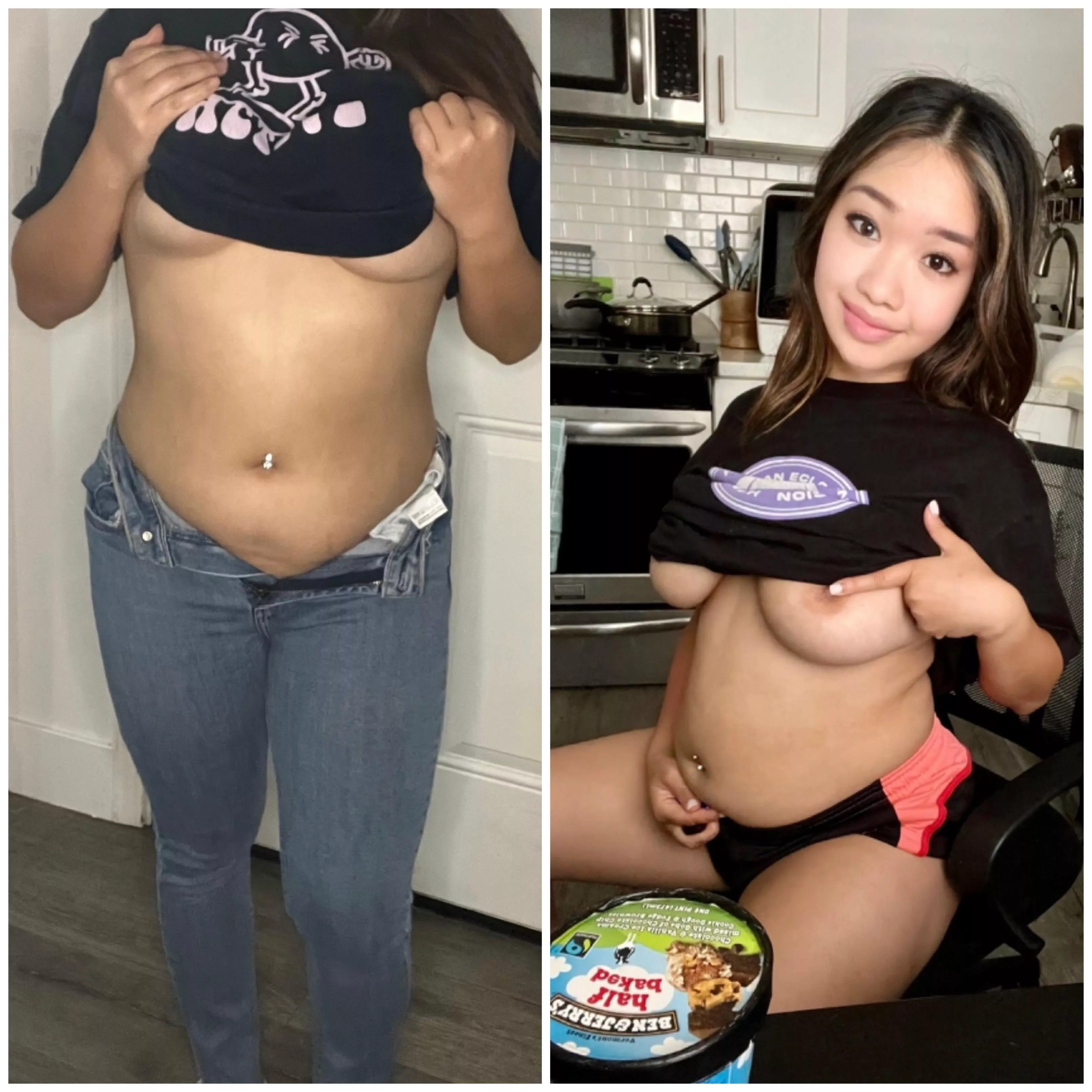 Chubby Azn stared loving ice cream a little too much😅