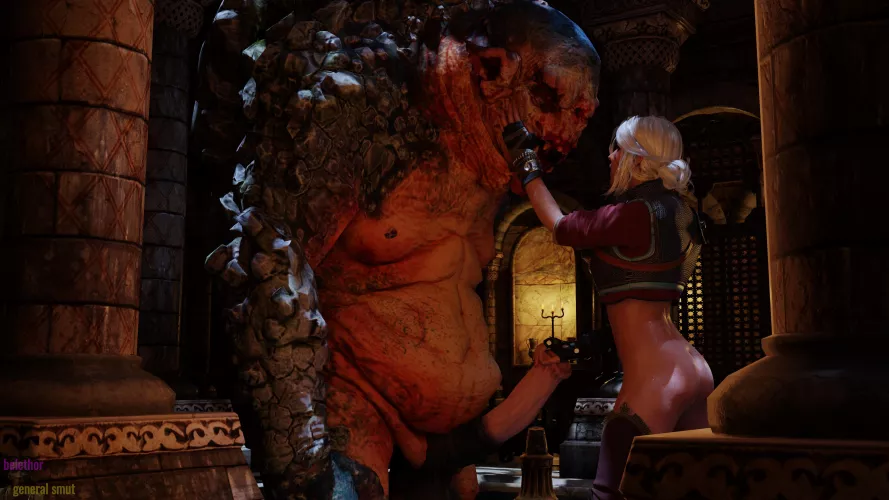 Ciri tames Bart using methods Yennefer taught her