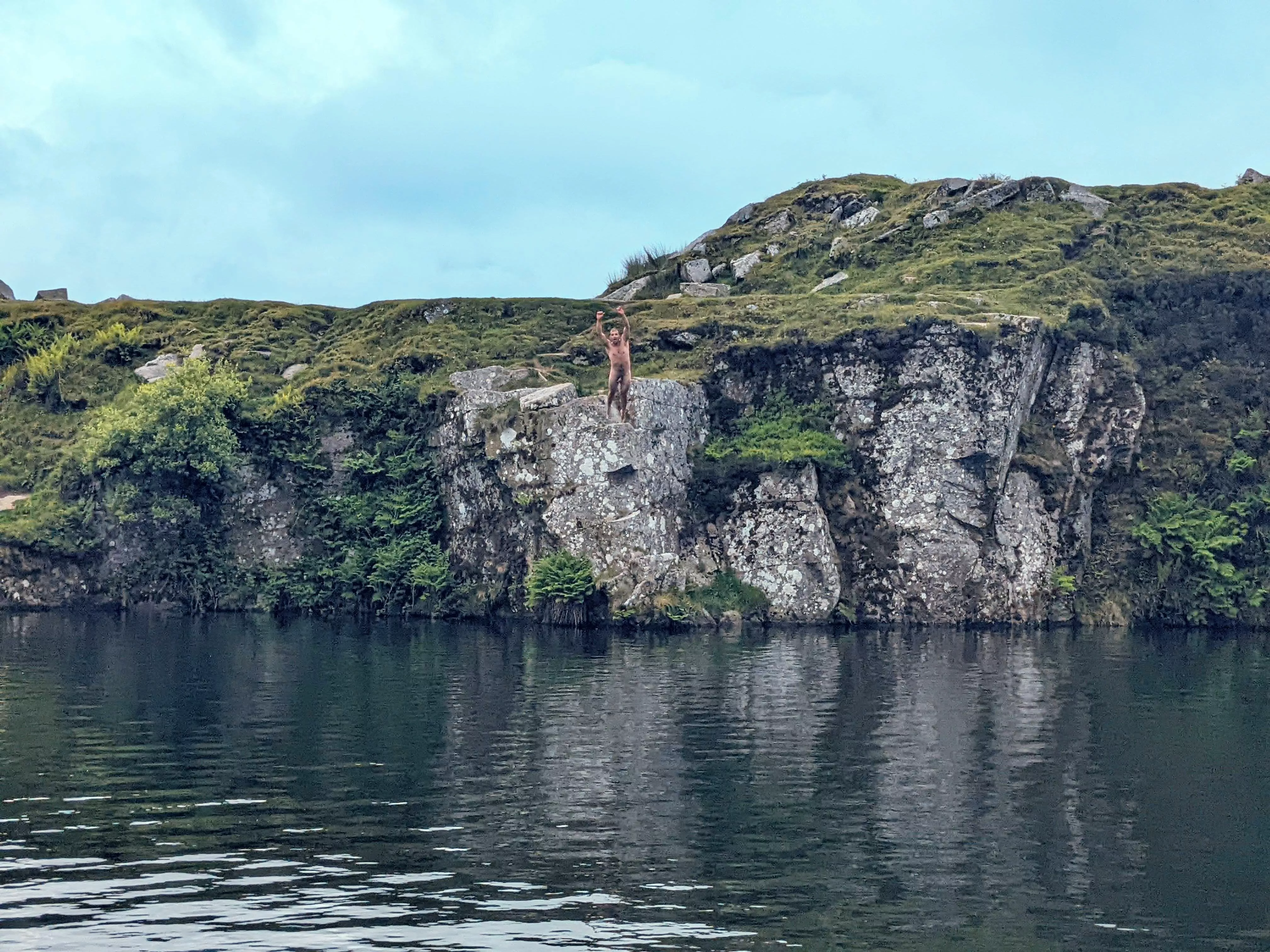 Cliff jump and a skinny dip