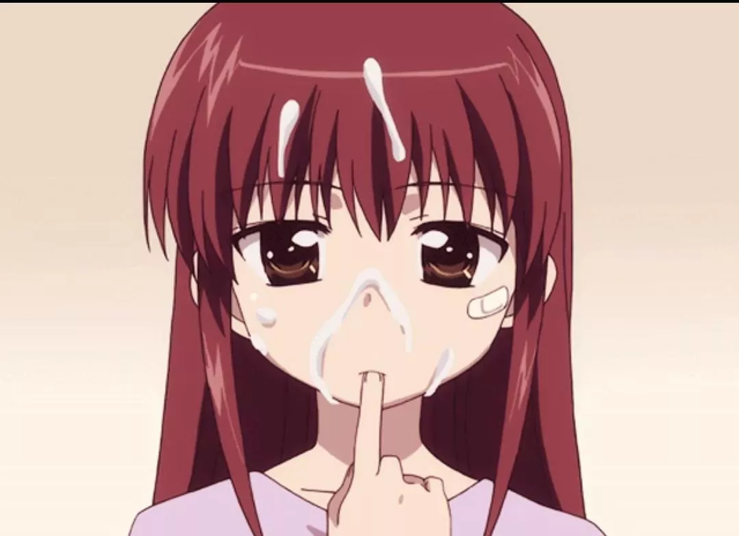 color, no text, 1girl, licking cum from the finger, red hair, brown eyes color, no text, 1girl, licking cum from the finger, red hair, brown eyes