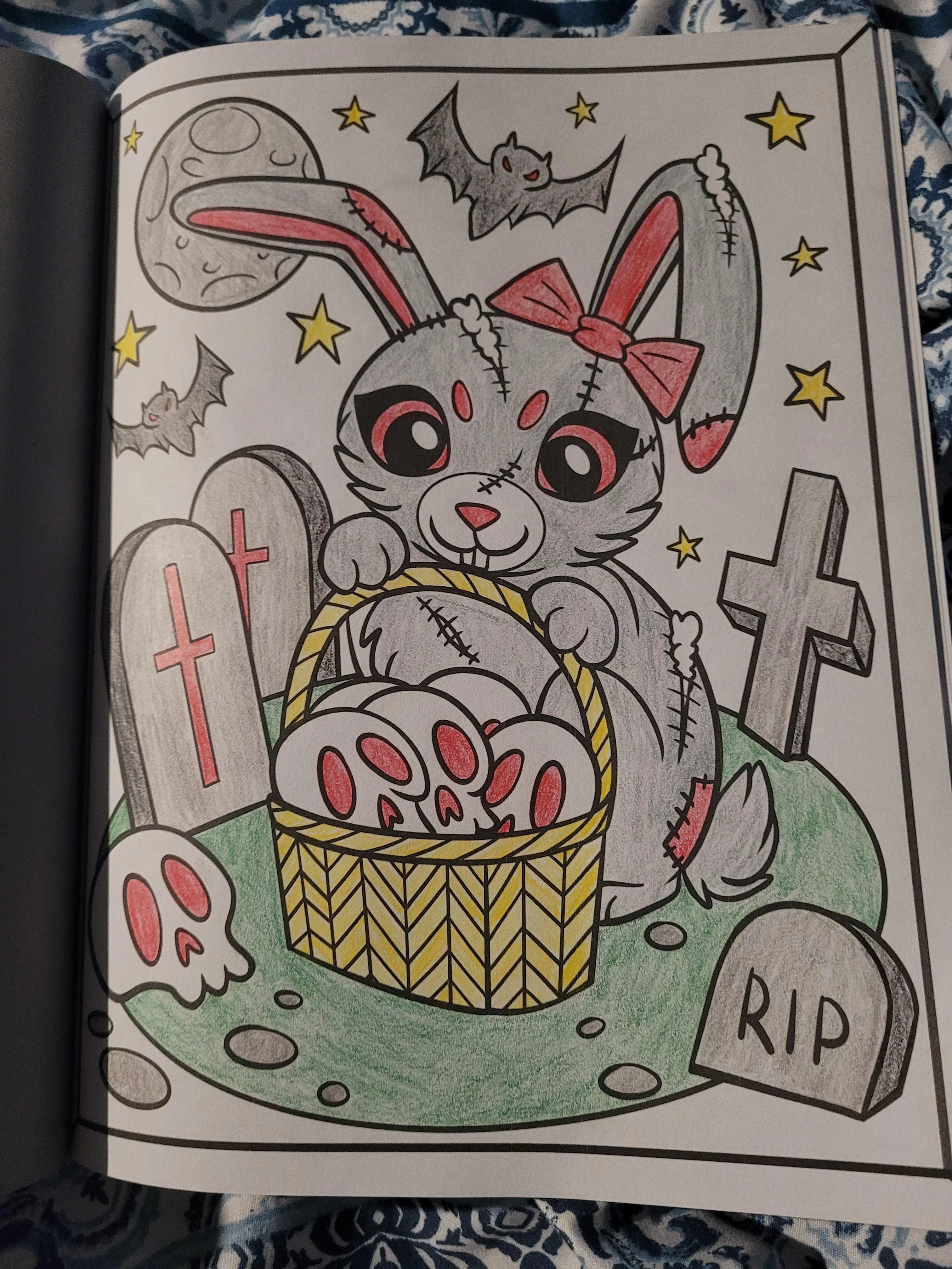 Coloring a bunny for Easter! 🐰🕸