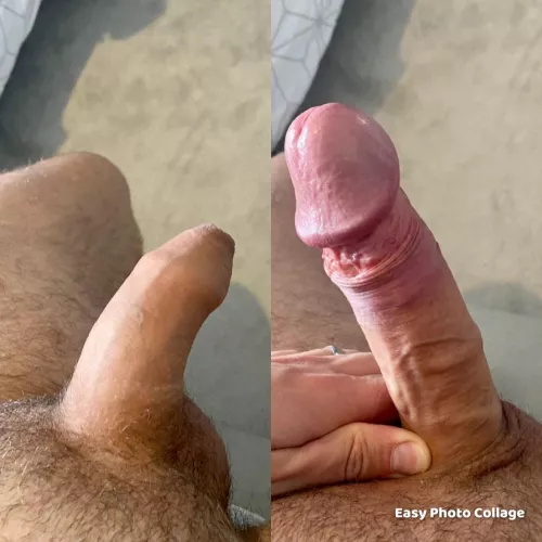 Crazy how my foreskins just slips down completely when I’m this hard.