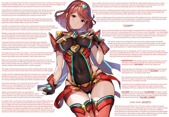Crush dresses as Pyra to gain your attention [Xenoblade 2] [Pyra] [Childhood Friend] [Dirtytalk] [Teasing] [Big Breasts] [Thighs]