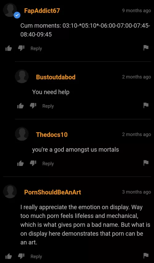 Cum moment timestamps