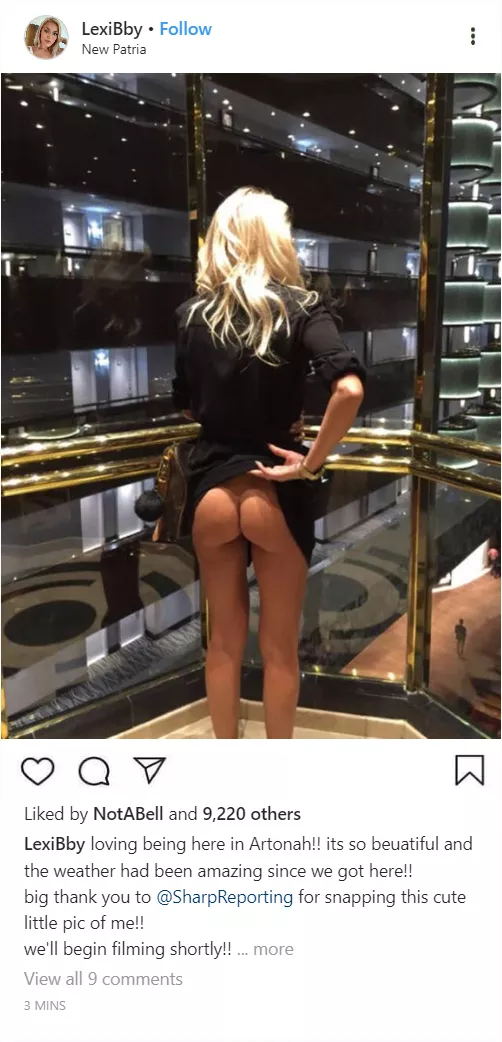 (Cuntagram) @LexiBby - Filming begins soon for #BoundtoRoam, loving it here in Artonah!!!