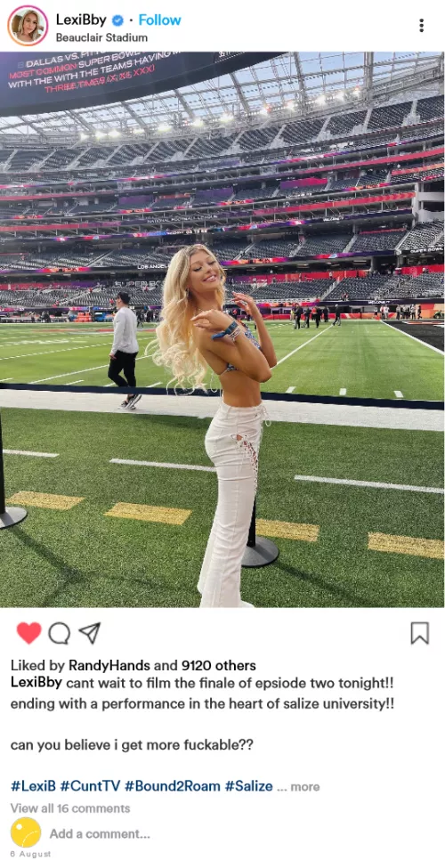 (cuntagram) @lexibby ready for my live performance??