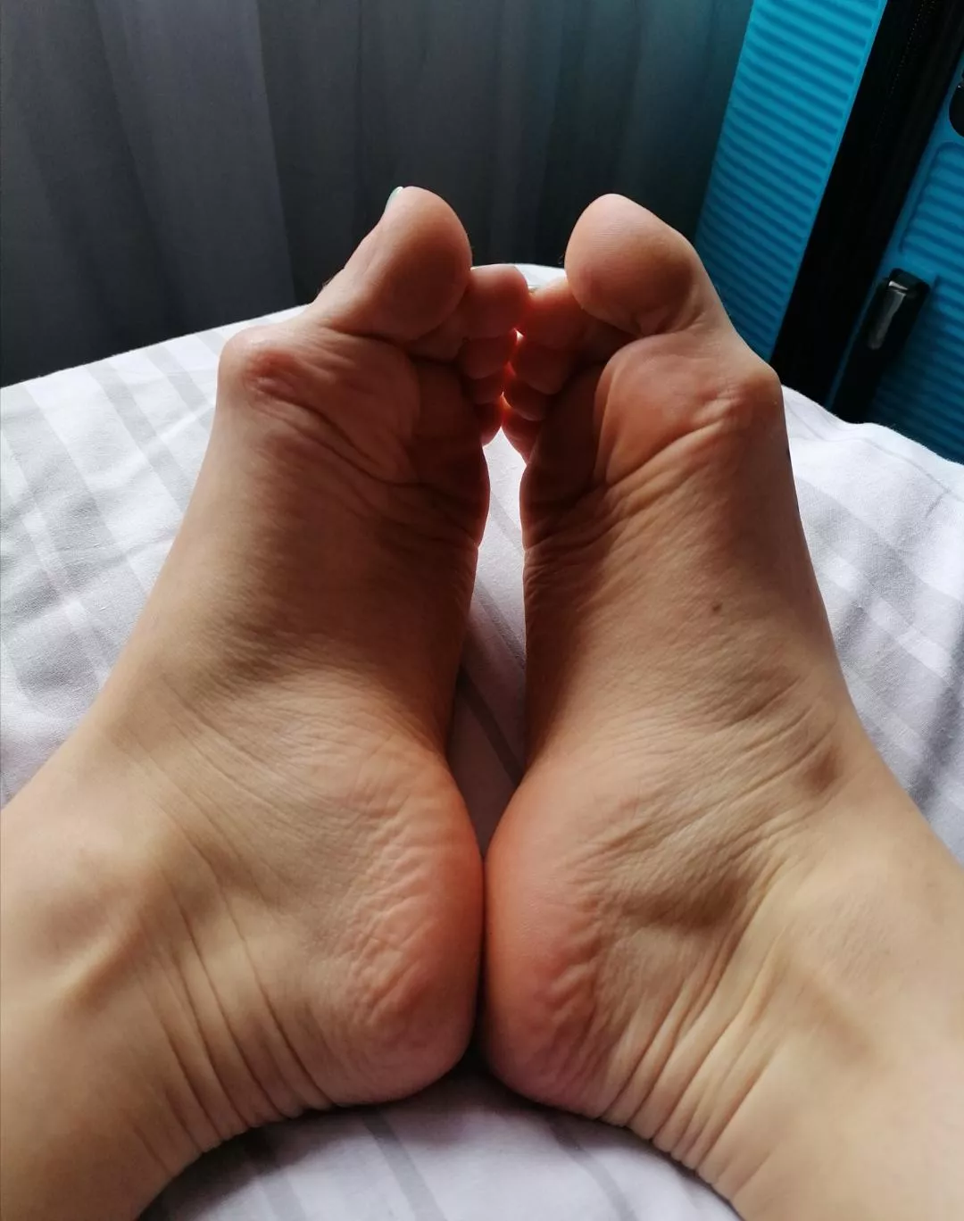 Curled feet in your face, enjoy the view Curled feet in your face, enjoy the view