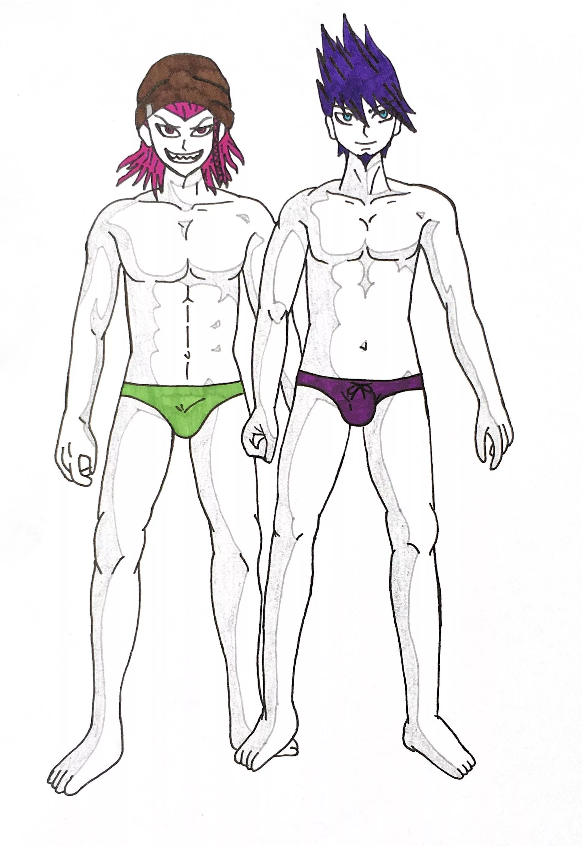 [Danganronpa] Kazuichi and Kaito wearing speedo’s (OC)