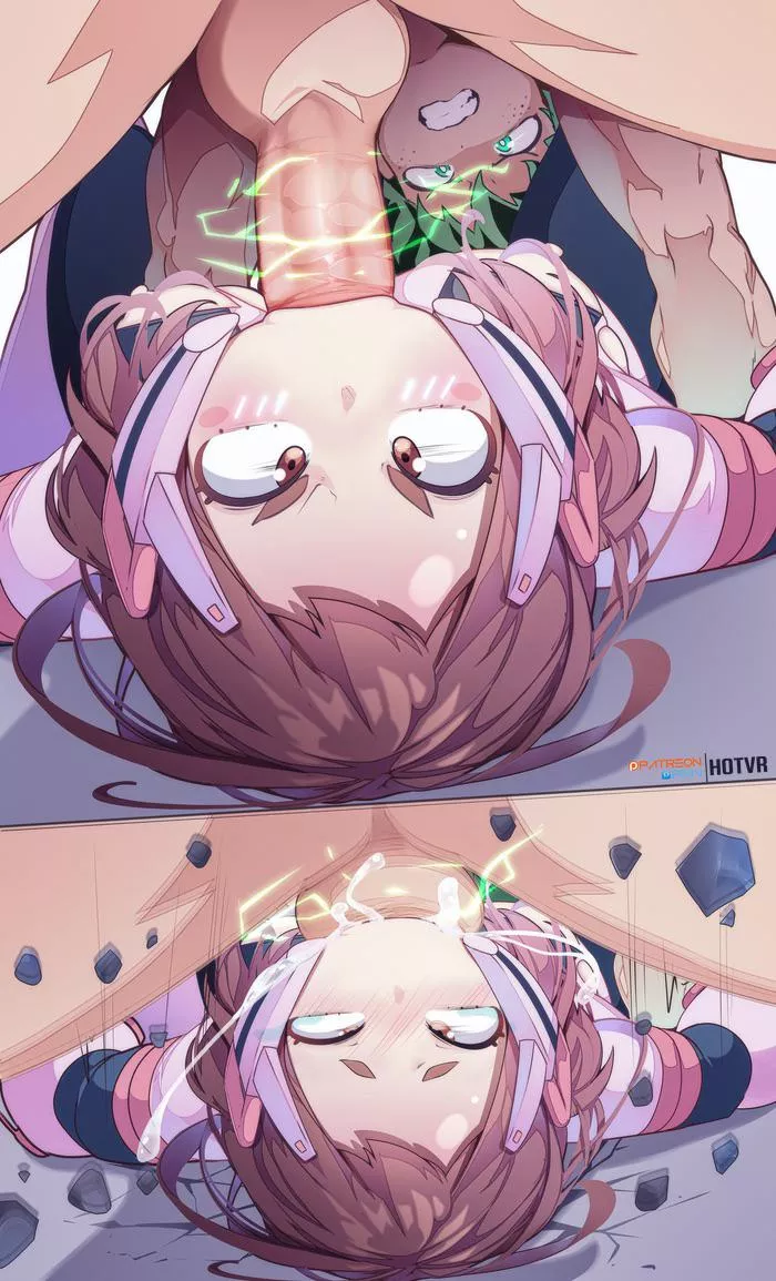 Deku practiced a new smash that aims for the throat, making the enemy gargling. Practice partner was Ochaco. (Hot VR) [My hero Academia]