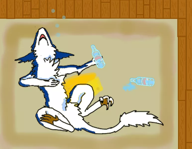 Depressed alcoholic sergal, [art by me] and yes my arts suck