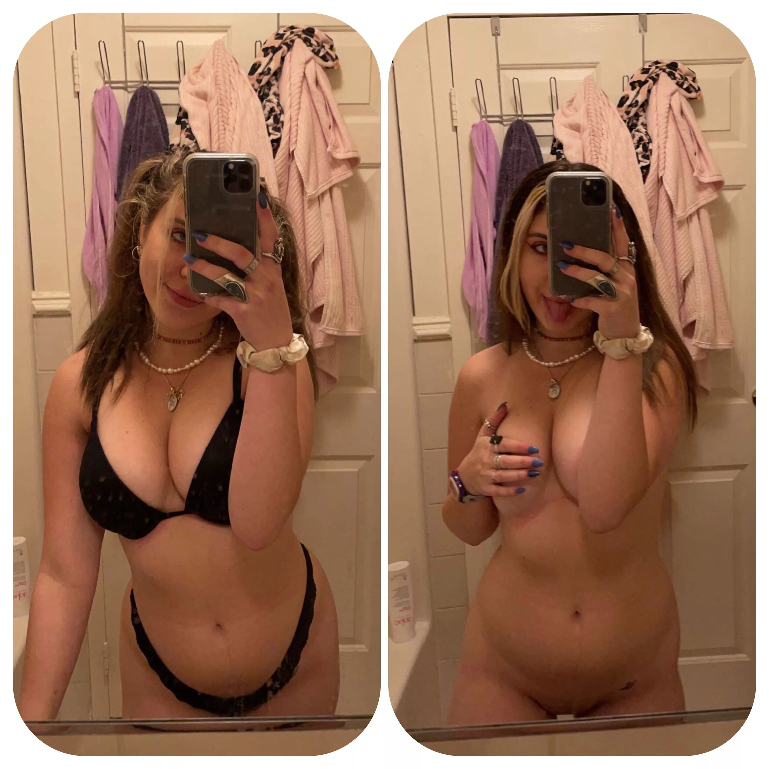 Ditched the black set and am going to work with no bra or panties