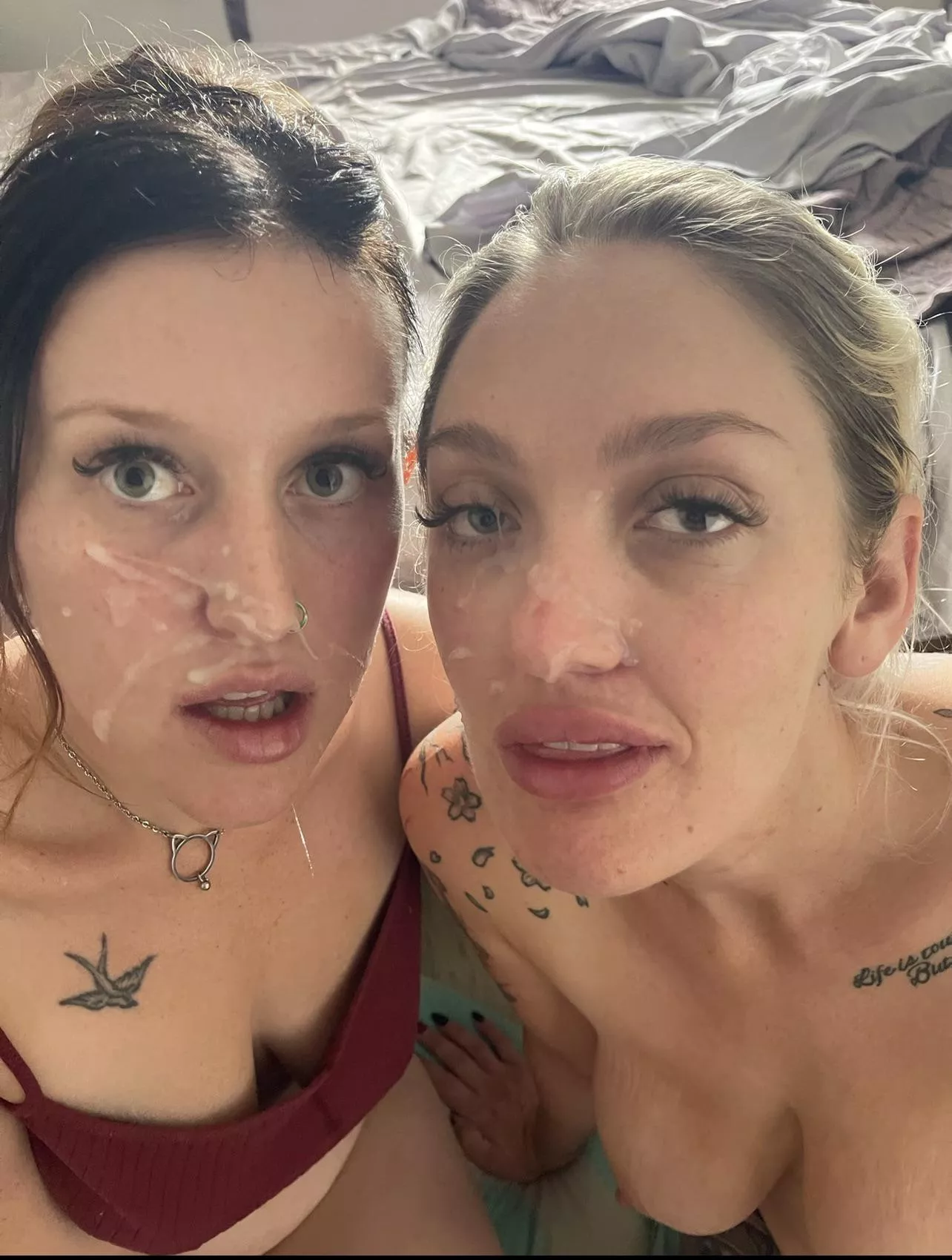 Do we look pretty covered in cum 😈😍