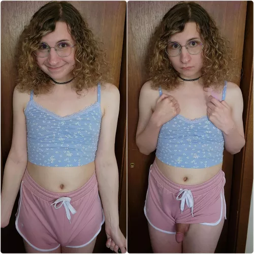 do you prefer your girl with a bugle or her cock hanging out? 😉