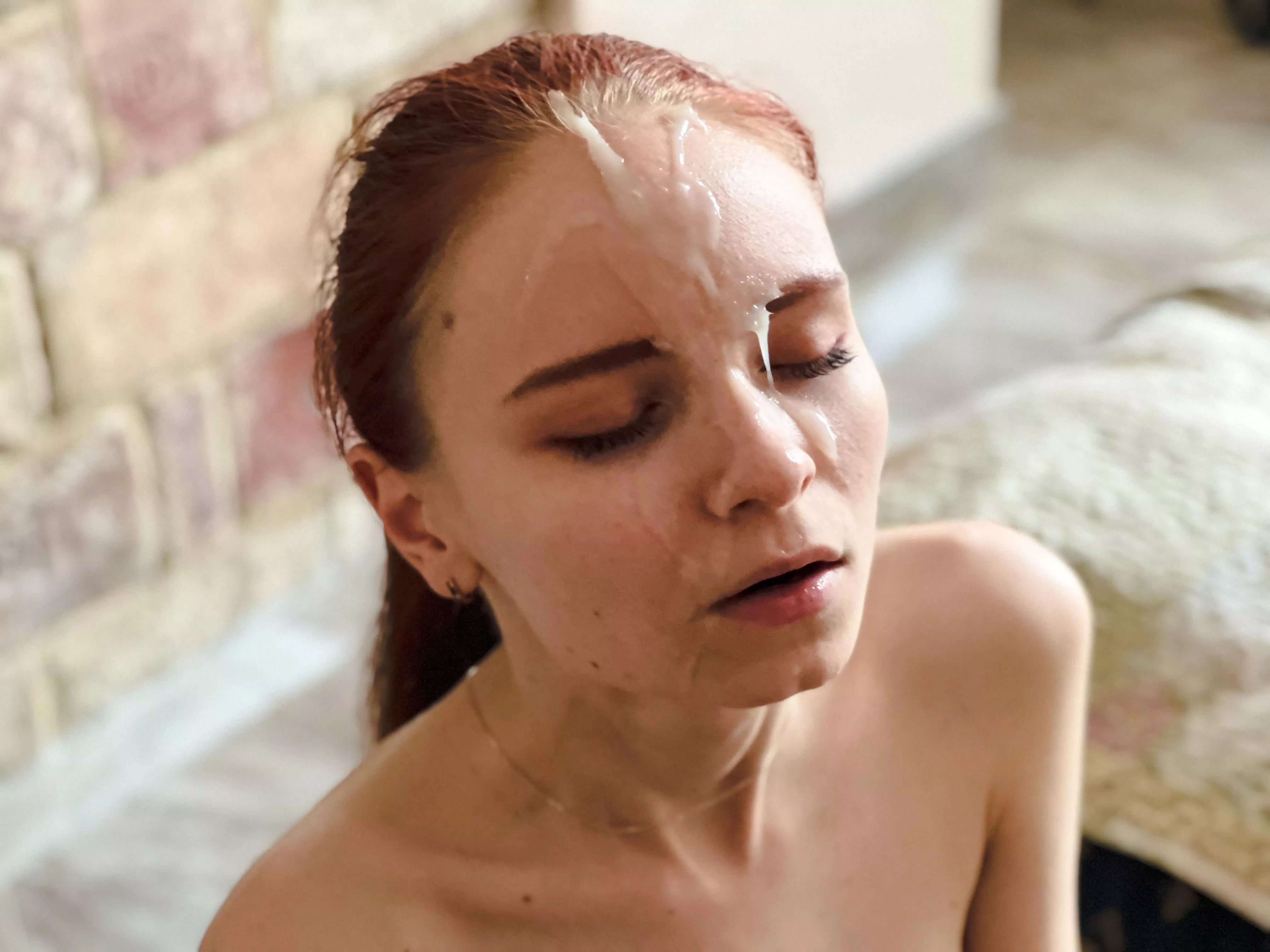 🥺Doctor said that cum is good for my skin, so now i regularly taking a good loads💦