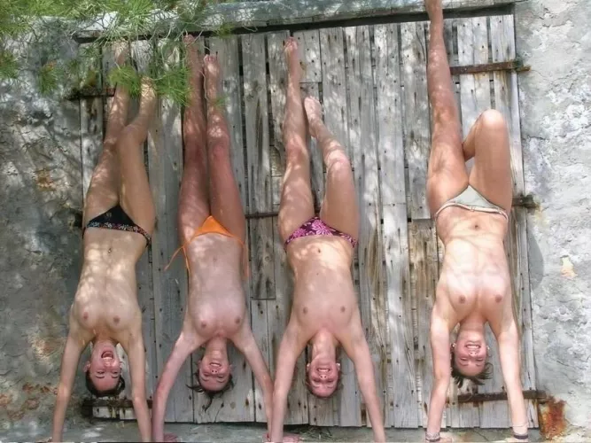 Doing handstands