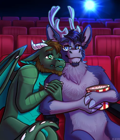 🍿@DWalddrache and @kamui_miracle on a movie night🎬 I wonder what they're watching (art by me @Sa_Severn on twitter)