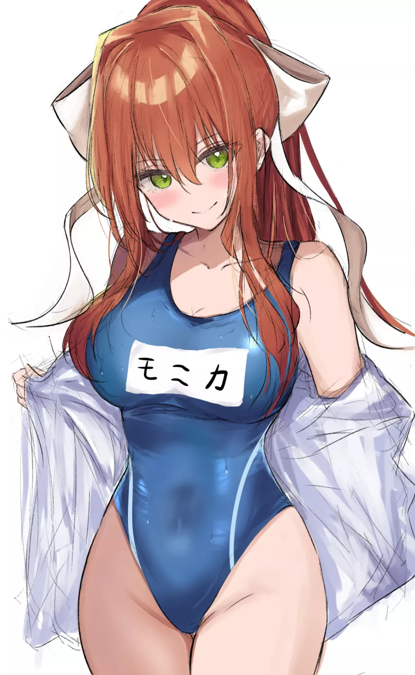 Either her swimsuit is too much tight, either her boobs are too big (spoiler : it's both) Artist : B4