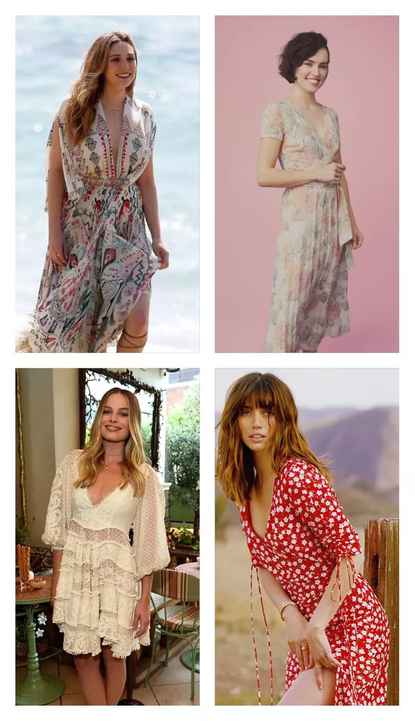Elizabeth Olsen, Daisy Ridley, Margot Robbie and Ana De Armas in summer dresses Elizabeth Olsen, Daisy Ridley, Margot Robbie and Ana De Armas in summer dresses