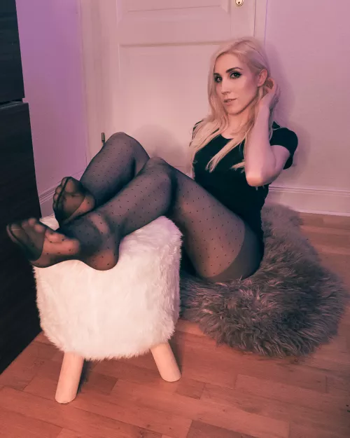 Enjoying the feel of nylon on my legs and soles...