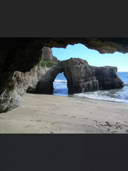 Entrance to a series of sea caves, accessible only during minus low tides