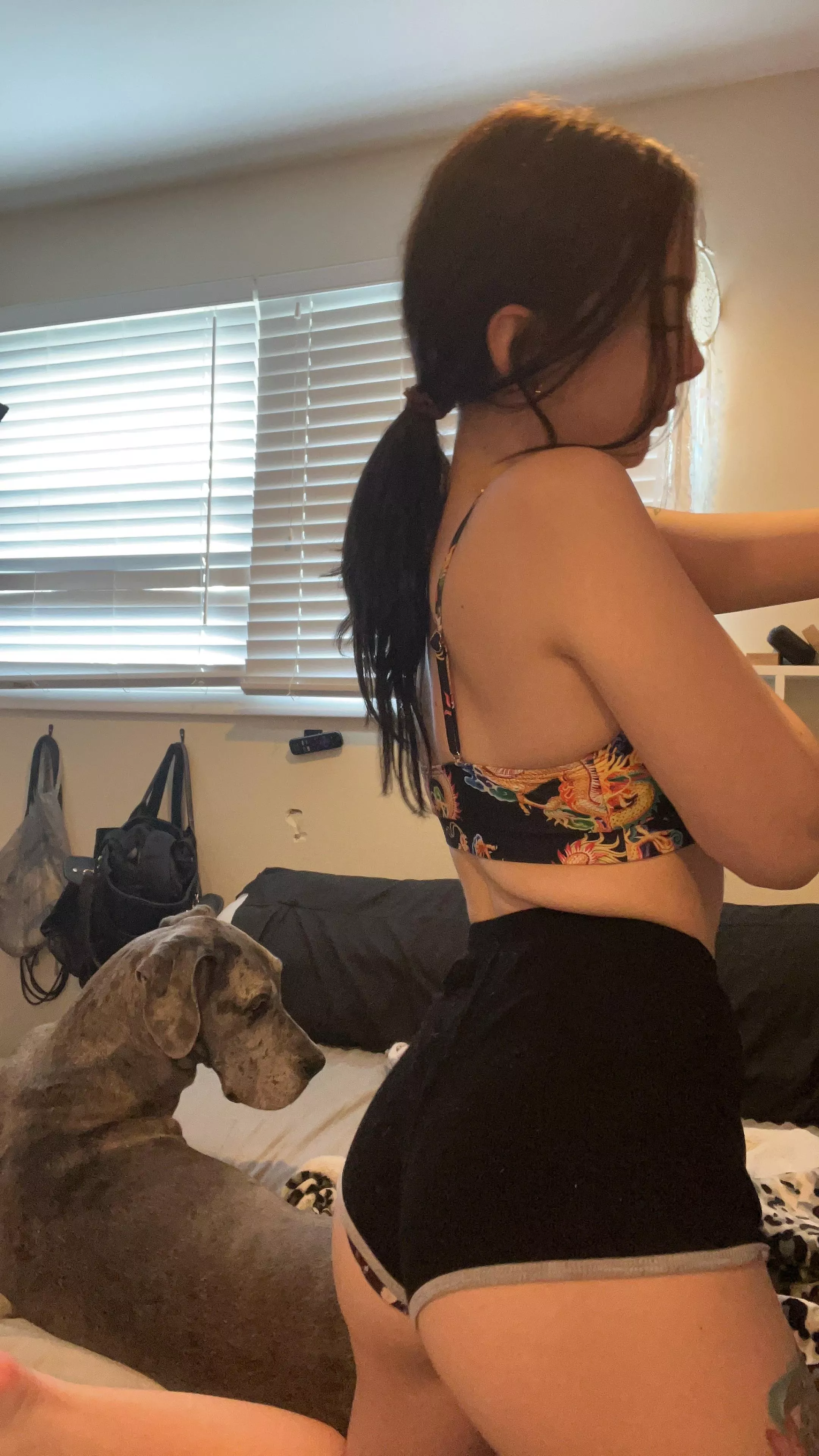 [f]eeling pretty thick even though it’s a chill PJ night 🥱