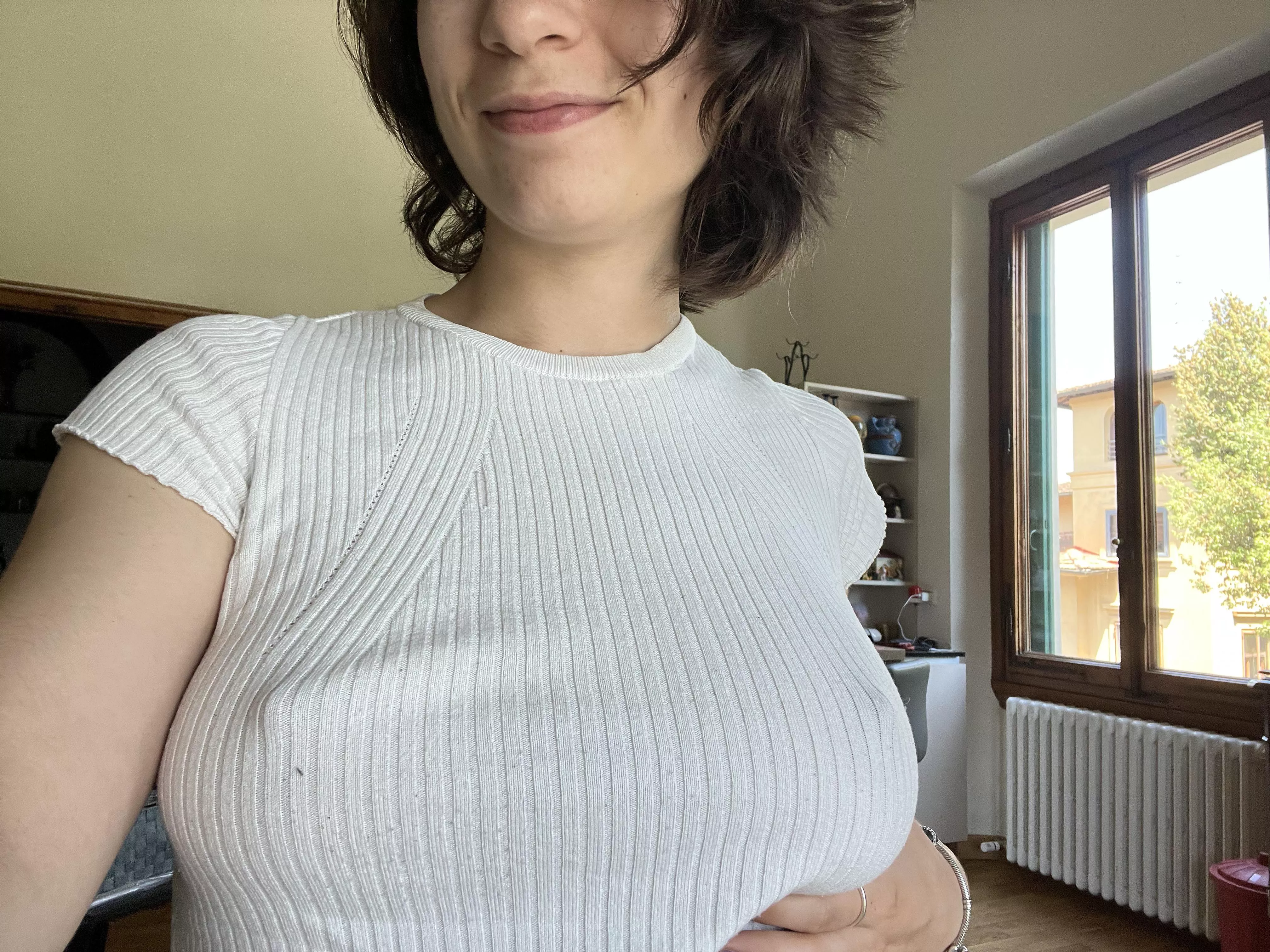 Feels good to not wear a bra!