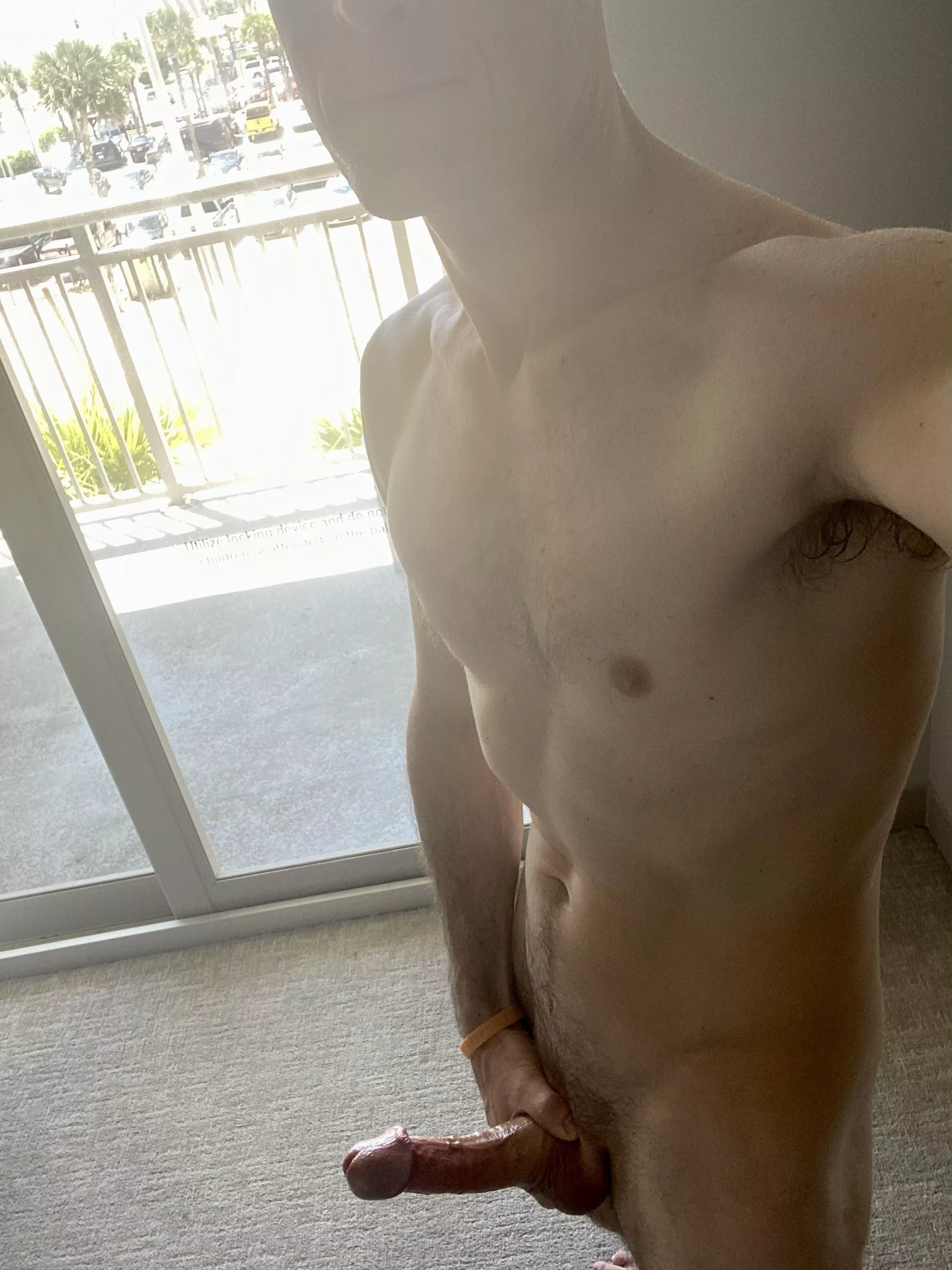Feels naughty to be naked and hard in the window [42]