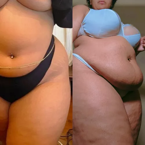 Finally I have a belly that hangs over my thongs 🐷👑