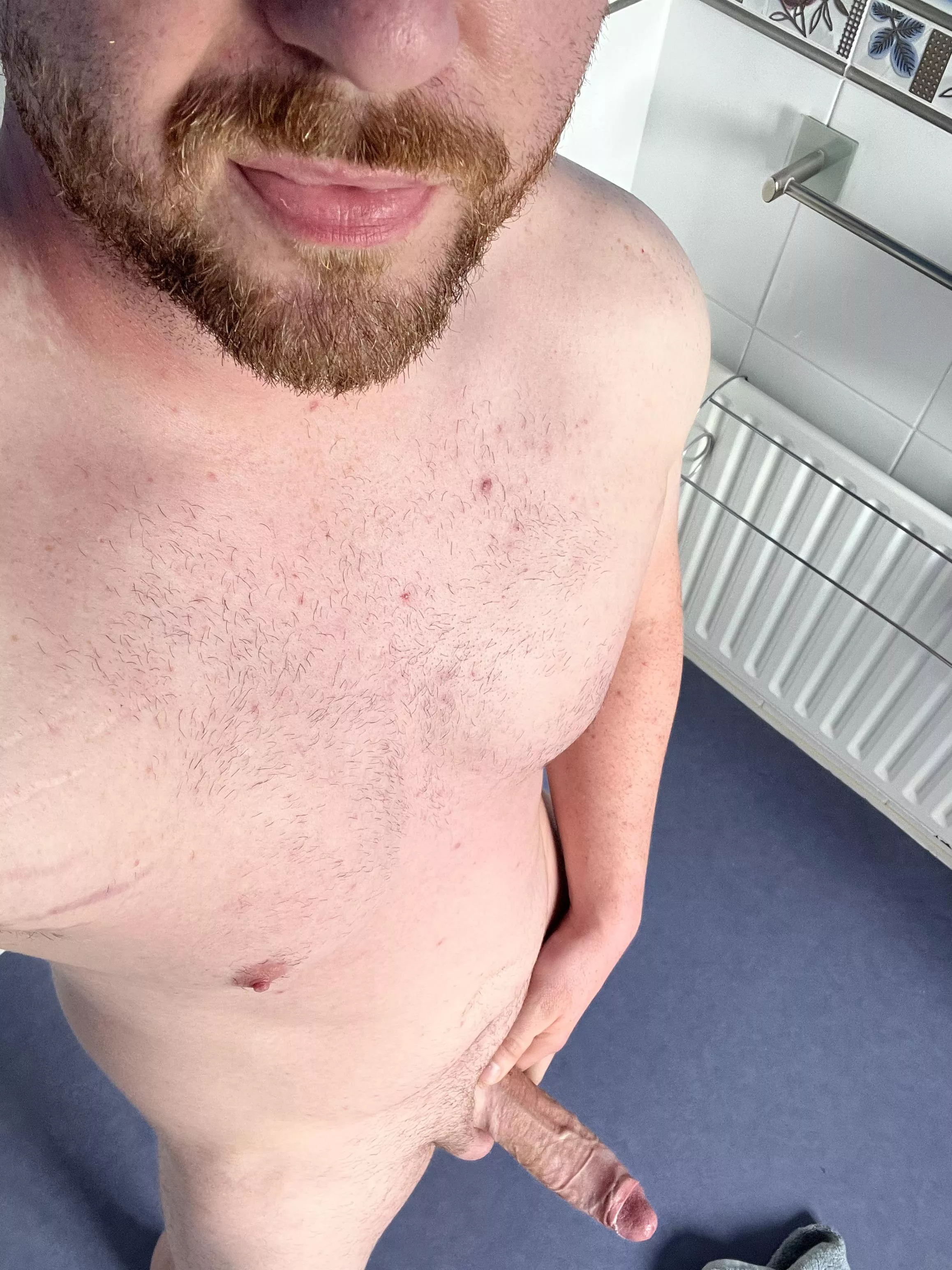 Finally plucked up the courage to bare all. A beard and a boner for you to enjoy!