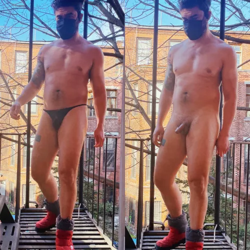 Fire escape in 32° weather