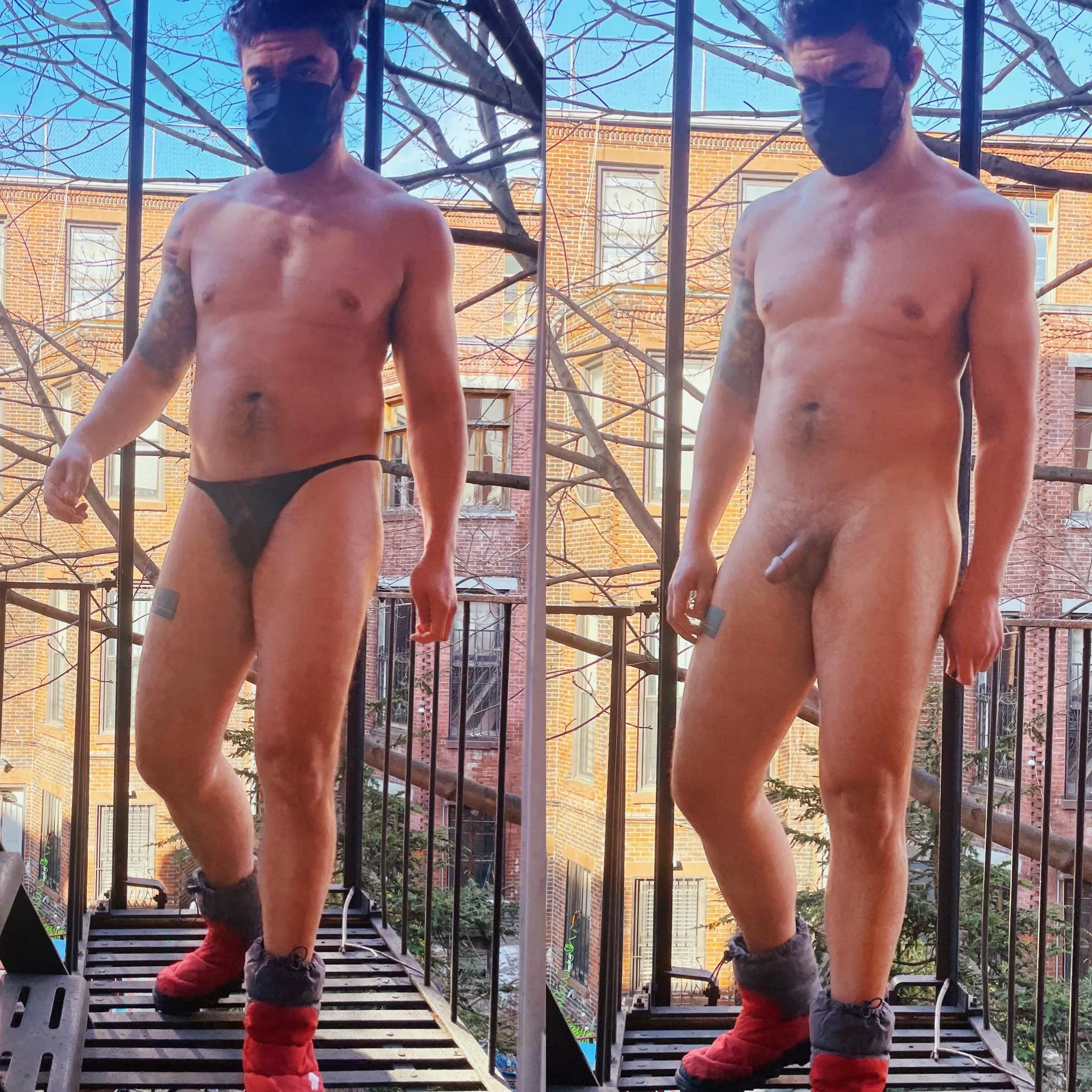 Fire escape in 32° weather