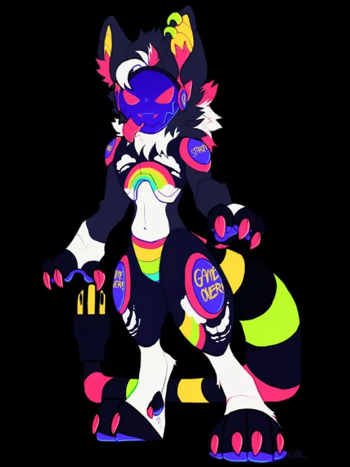 first ever protogen, 8-BIT (art by me, @rottetotte on all platforms)