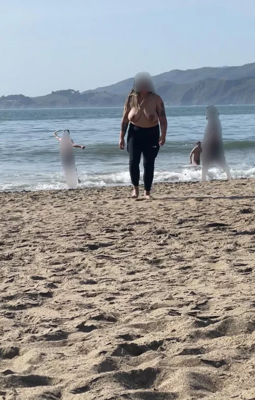 First time topless in public