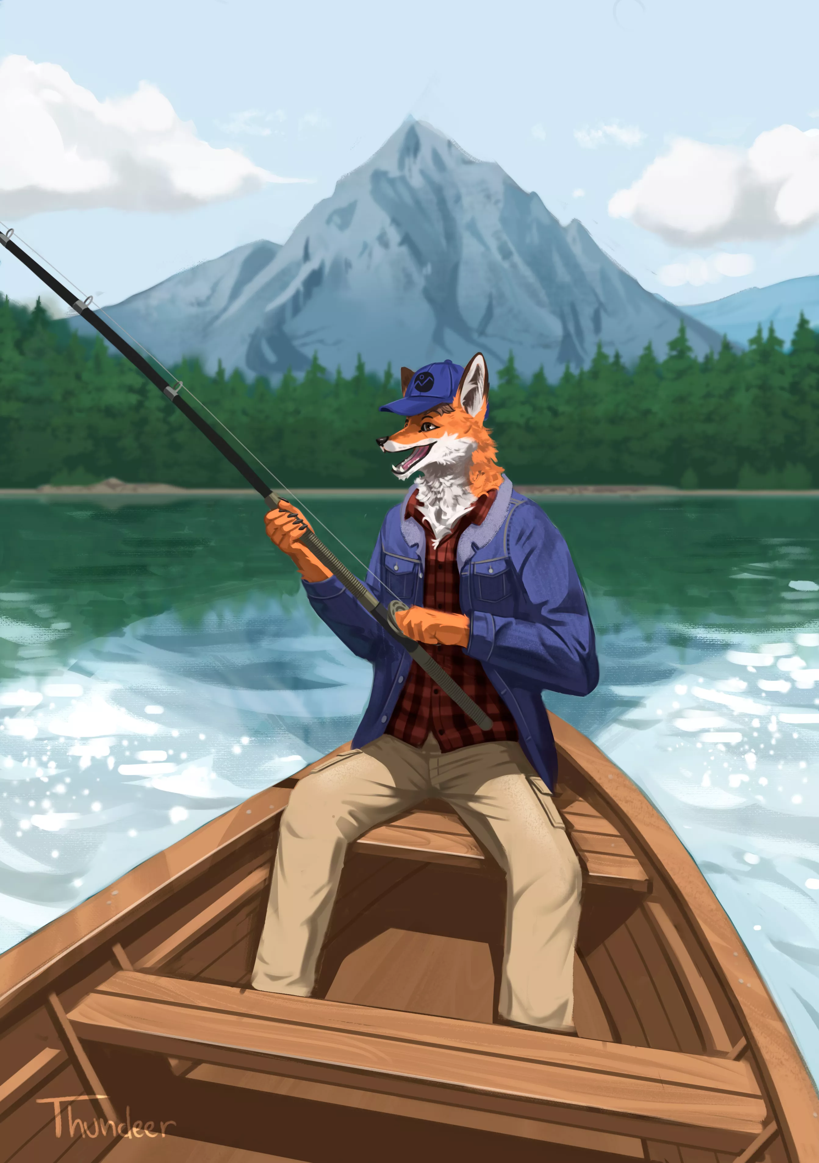 Fishing! 🦊🎣 (By me @MediocreOs)