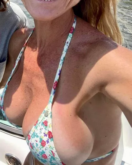 Floral bikini and tanlines