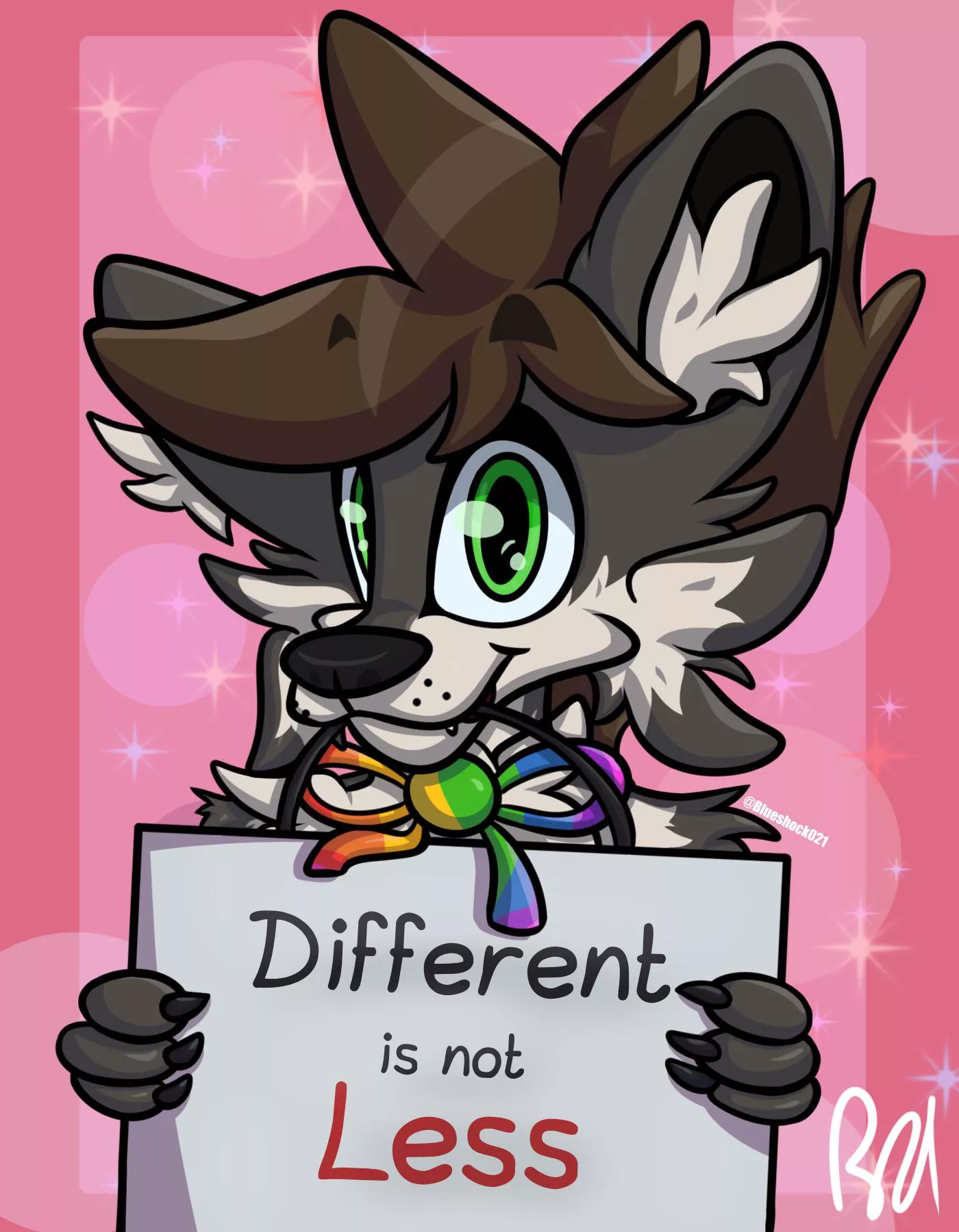 For all my fellow furs who are on the spectrum, a piece for autism acceptance month! (Art by me)